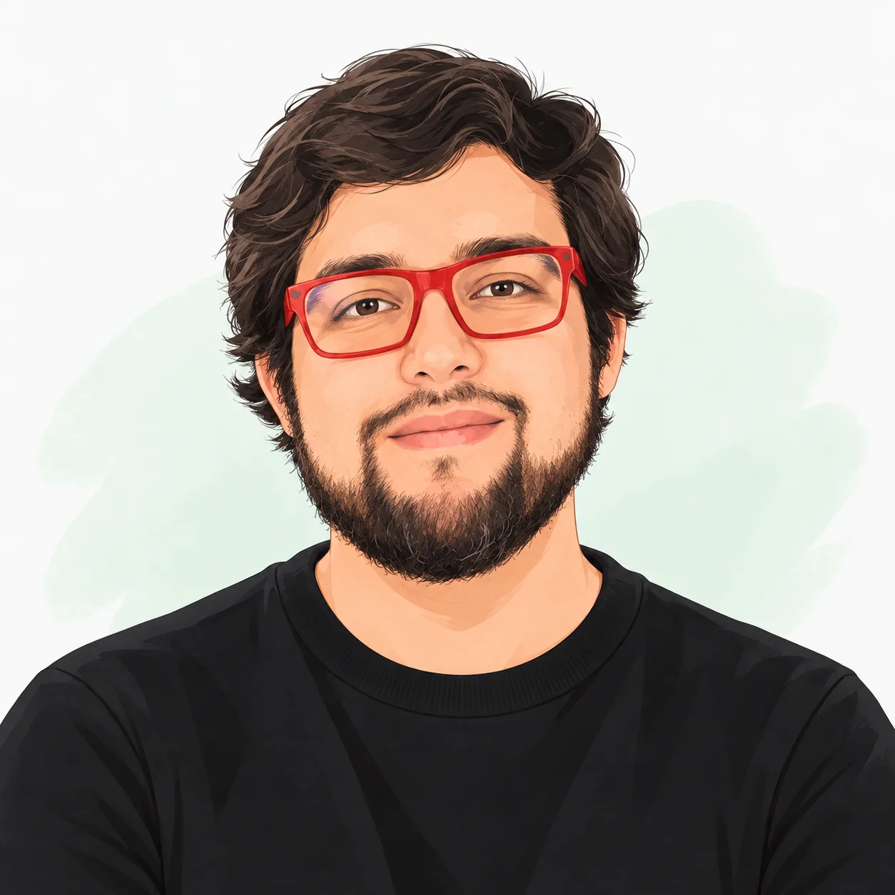 Retrato ilustrado de Freddy Mira