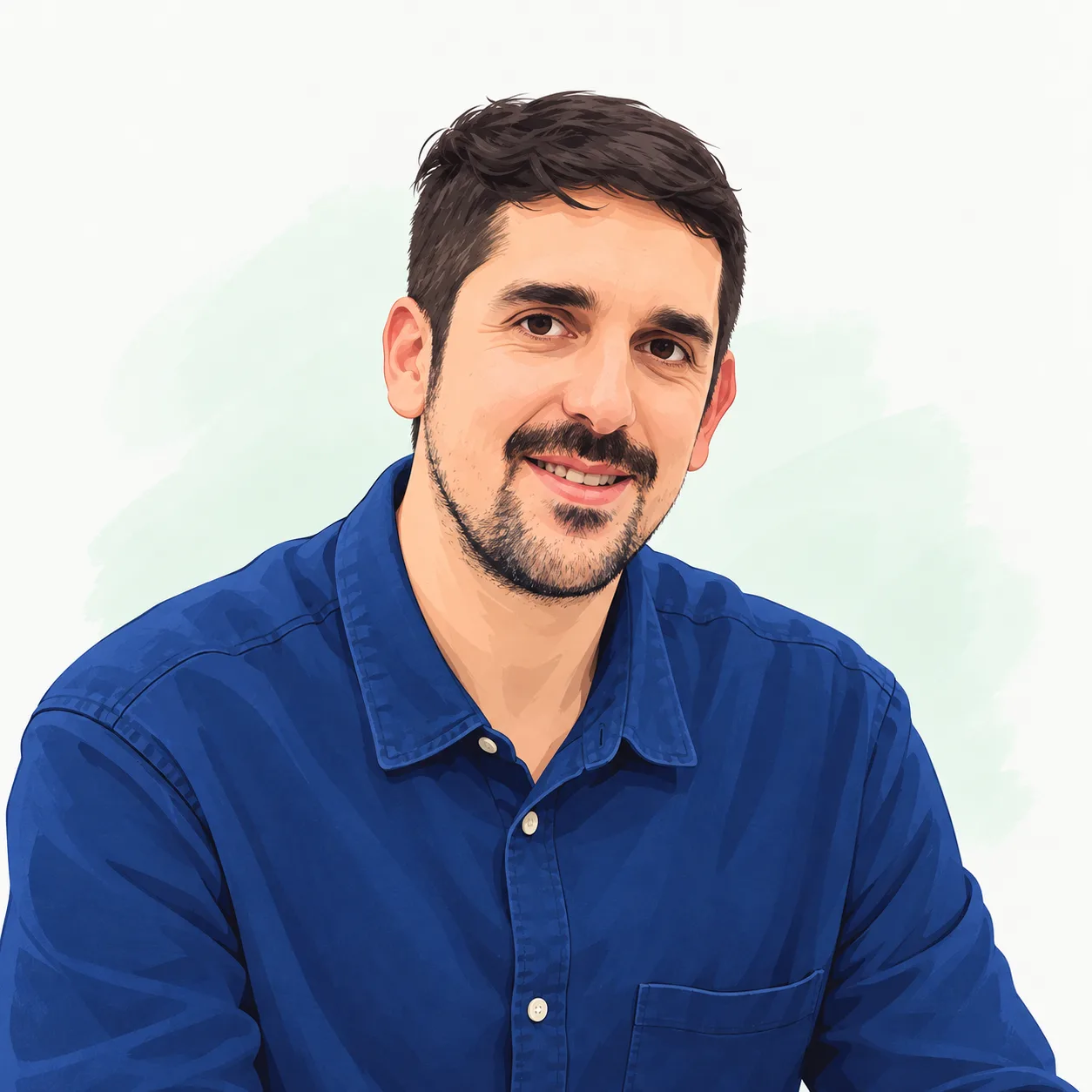Retrato ilustrado de Sebastián Galanternik